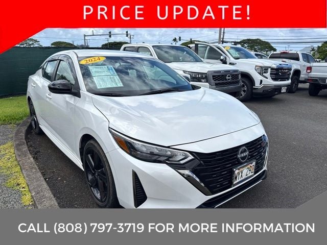 2024 Nissan Sentra SR in Aspen White Tricoat — front three-quarter view