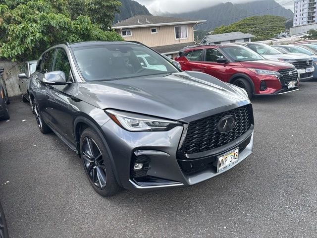 2023 INFINITI QX50 SPORT FWD in Graphite Shadow — front three-quarter view